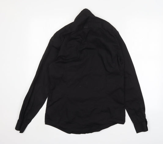 Antony Morato Mens Black Cotton Button-Up Size M Collared