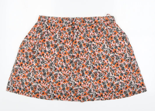Preworn Womens Multicoloured Animal Print Cotton A-Line Skirt Size L