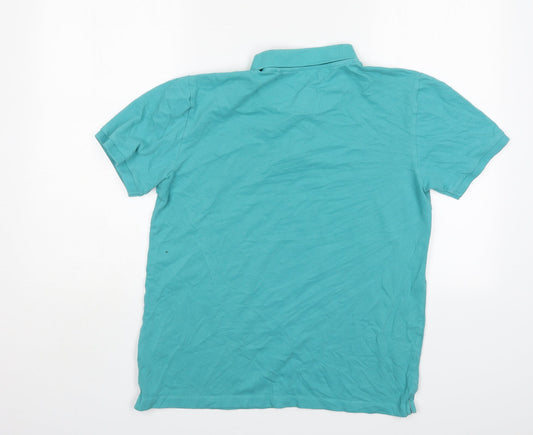Easy Mens Green Cotton Polo Size M Collared