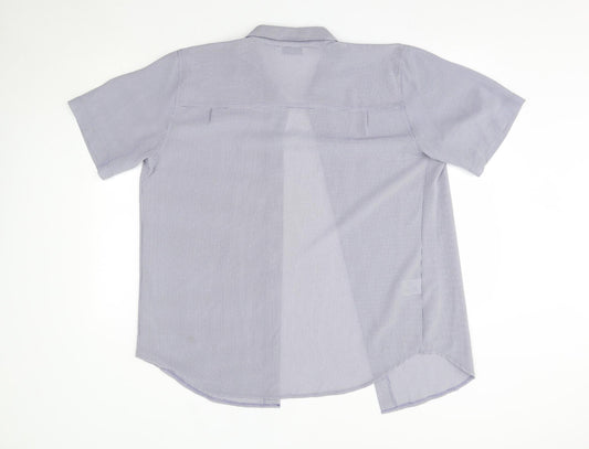 Joie de Vivre Womens Blue Polyester Basic Button-Up Size 18 Collared