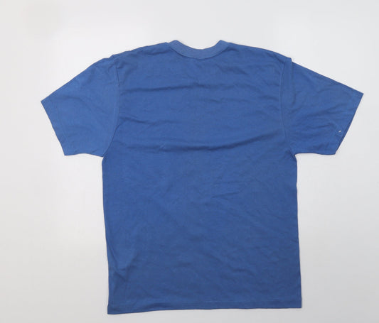 Abanderado Womens Blue Polyester Basic T-Shirt Size L Crew Neck