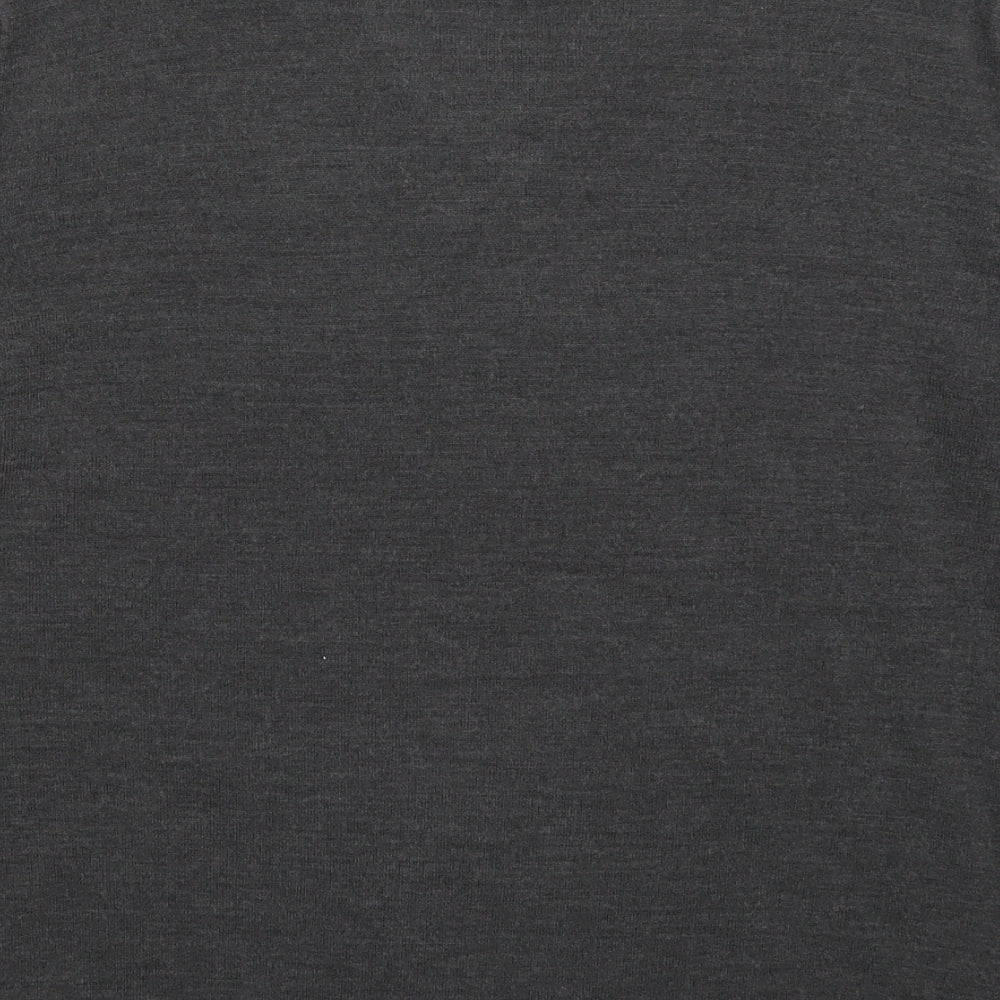 Marks and Spencer Mens Grey V-Neck Acrylic Pullover Jumper Size L