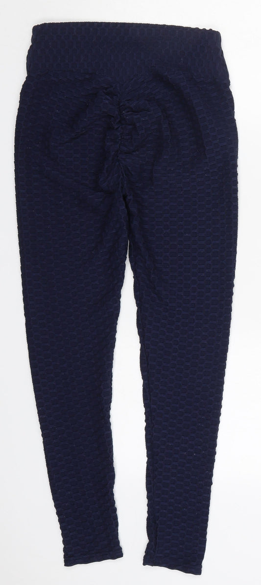 Preworn Womens Blue Polyester Carrot Leggings Size M L25 in