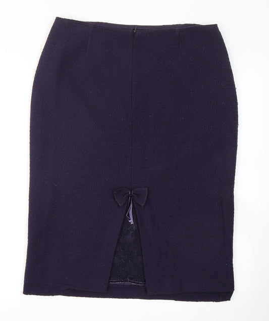 Aria Womens Blue Polyamide Straight & Pencil Skirt Size 12 Zip