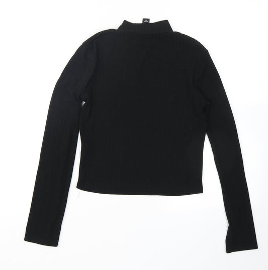 915 Generation Girls Black Polyester Cropped T-Shirt Size 12-13 Years Crew Neck