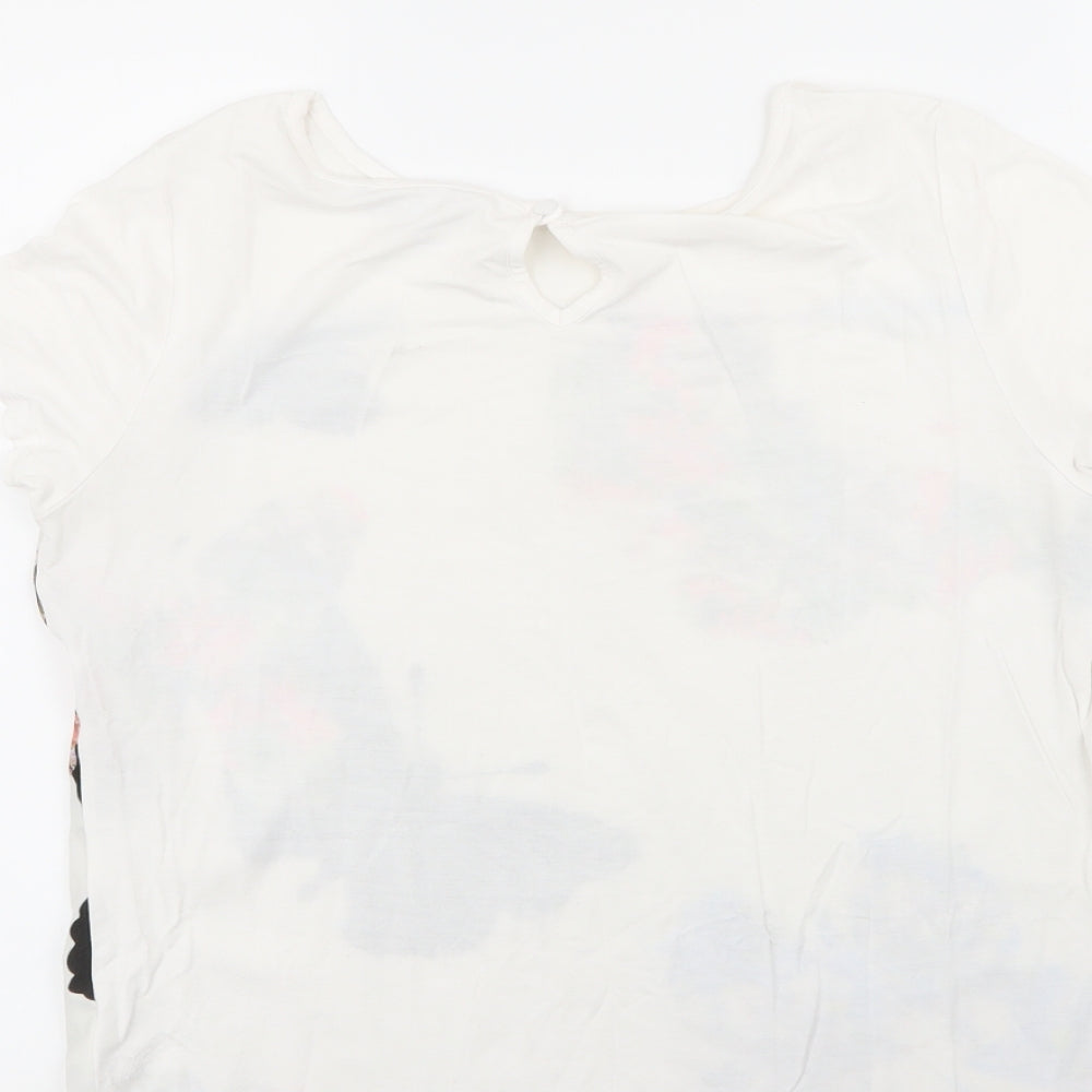 Debenhams Mens Multicoloured Floral Polyester T-Shirt Size 14 Round Neck