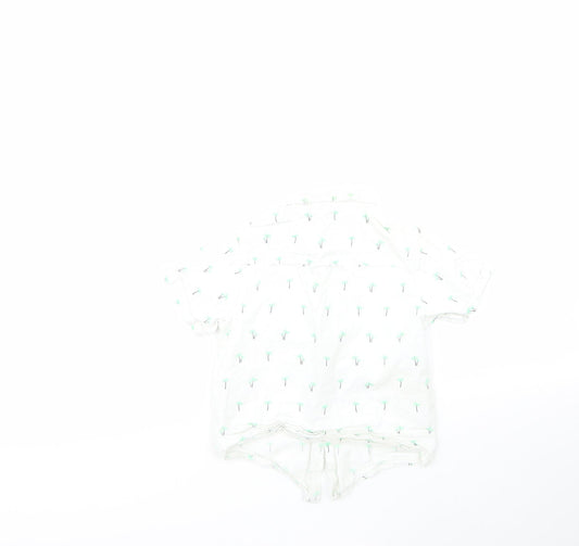 Matalan Boys Multicoloured Geometric 100% Cotton Basic Button-Up Size 4-5 Years Collared - palm trees