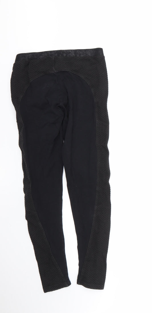 imited Womens Black Cotton Cropped Leggings Size 12 L24 in