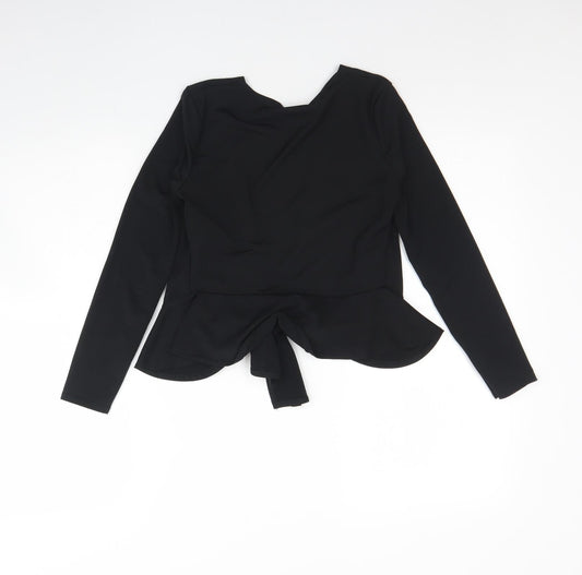 Boohoo Womens Black Jacket Size 6 Tie