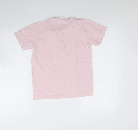 Undeniable Dudes Boys Pink Cotton Basic Polo Size 11 Years Round Neck Button