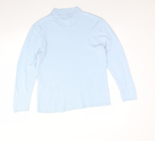 Only Womens Blue Round Neck Acrylic Pullover Jumper Size L