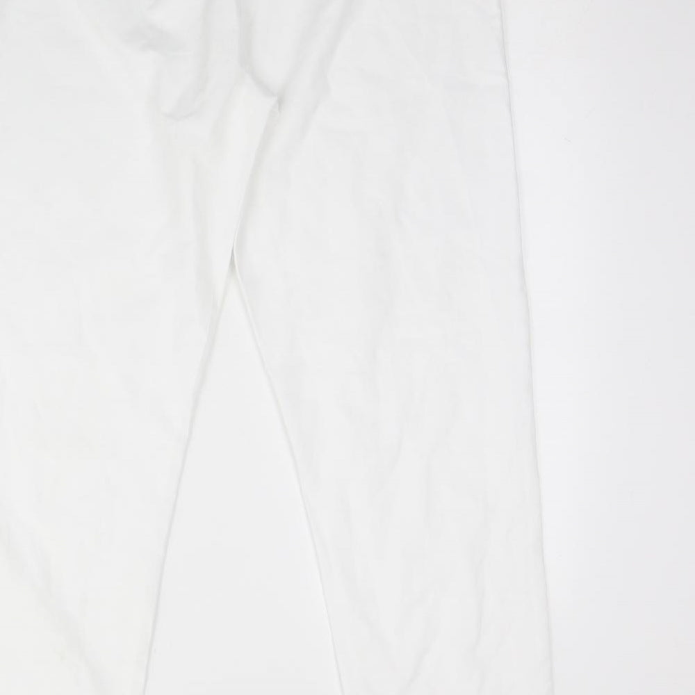Preworn Womens White Polyester Trousers Size M L30 in Regular