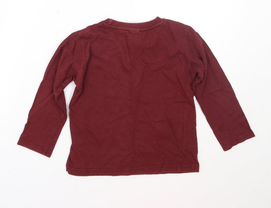 URBAN RASCALS Boys Red Cotton Basic T-Shirt Size 5 Years Round Neck