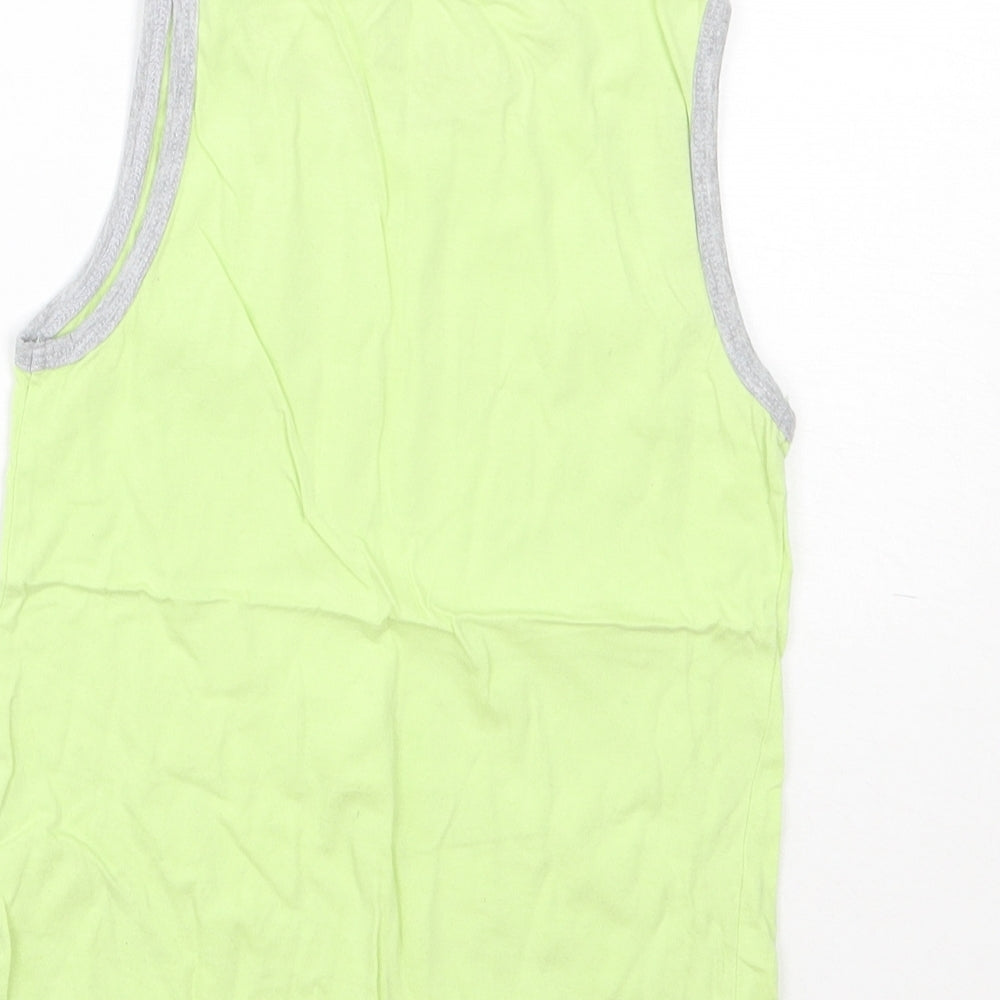 URBAN RASCALS Boys Green Cotton Basic Tank Size 4-5 Years Round Neck