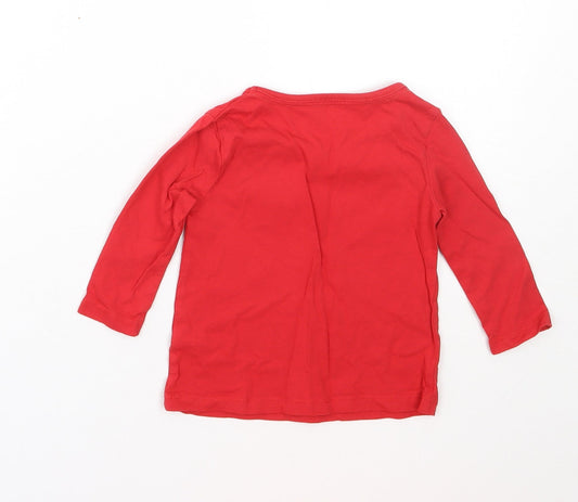 Lullaby Girls Red Cotton Cami Pyjama Top Size 12-18 Months - christmas