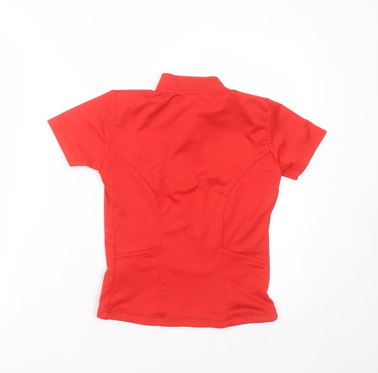 oxylane Boys Red Polyester Basic T-Shirt Size 8 Years Round Neck - active wear
