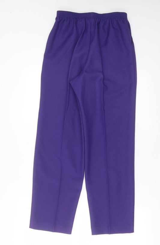 Alfred Dunner Womens Purple Polyester Trousers Size 10 L27 in Regular