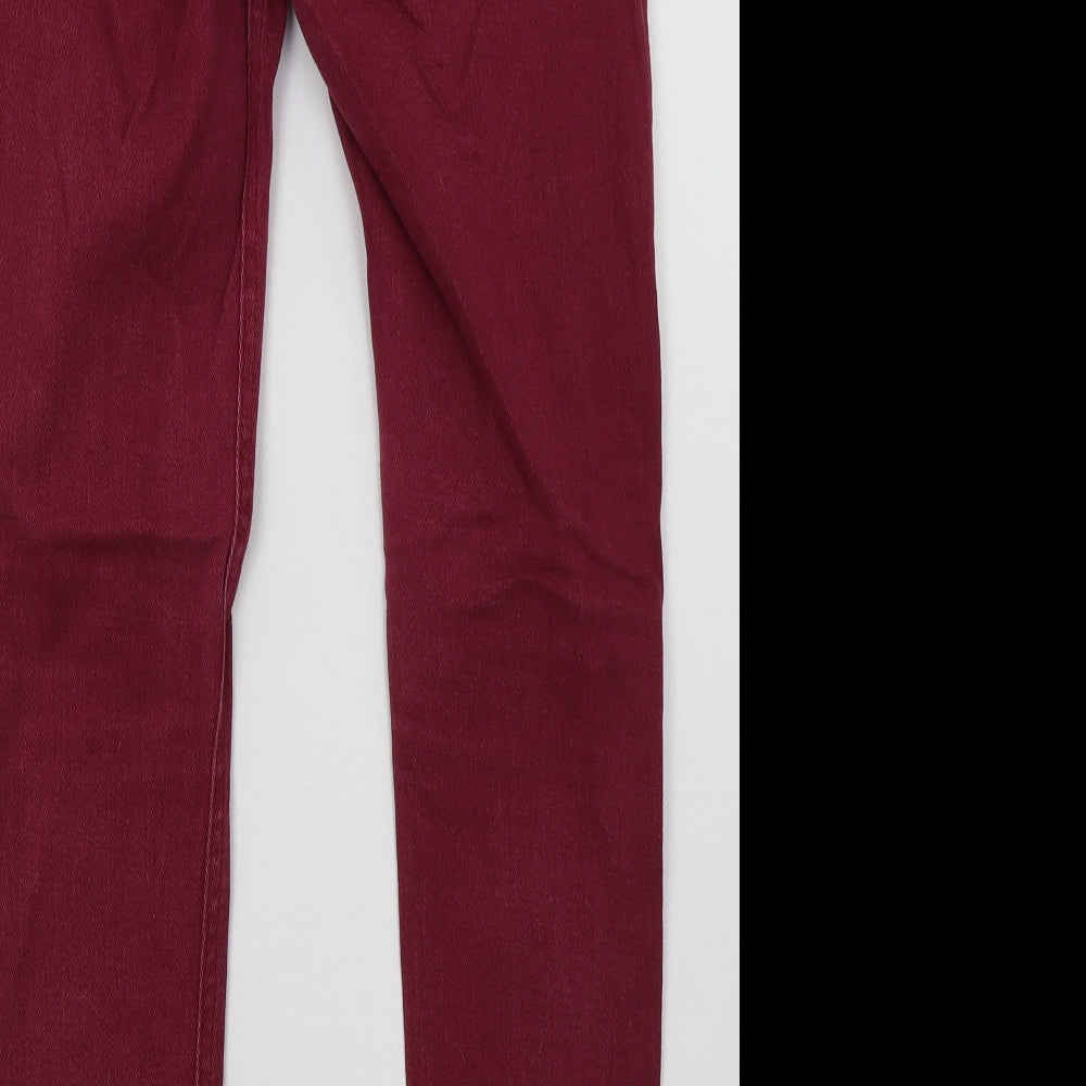 Boohoo Womens Purple Cotton Skinny Jeans Size 8 L30 in Regular Button