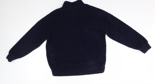New Look Womens Blue High Neck Polyester Pullover Jumper Size 8