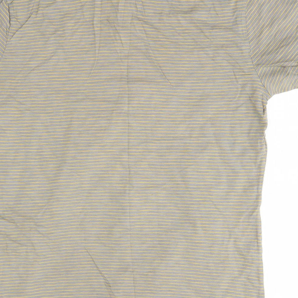 Gap Mens Grey Striped 100% Cotton Polo Size M Collared