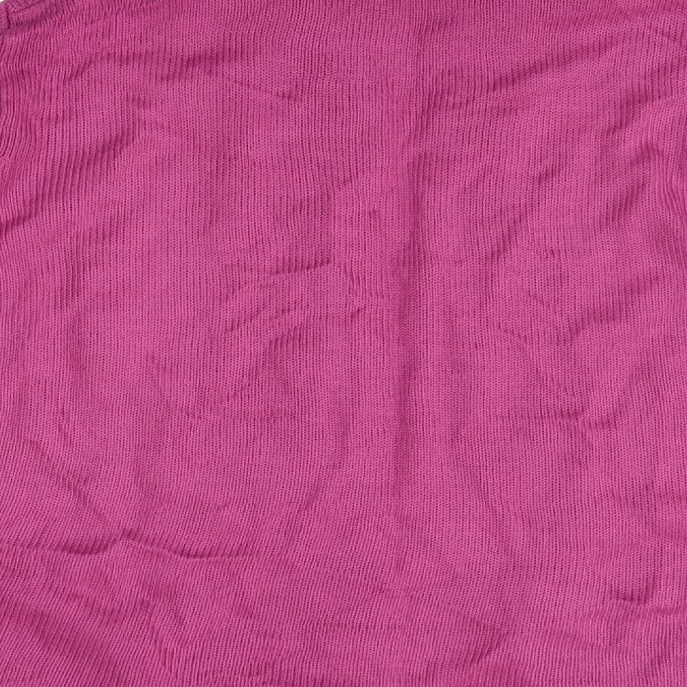BM Womens Pink Collared Acrylic Cardigan Jumper Size S