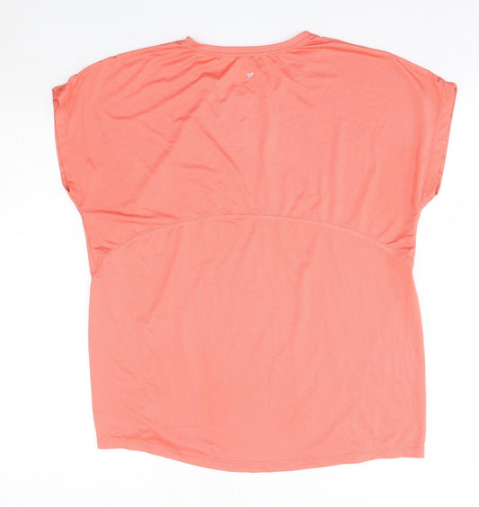 Workout Womens Pink Polyester Basic Casual Size S Round Neck