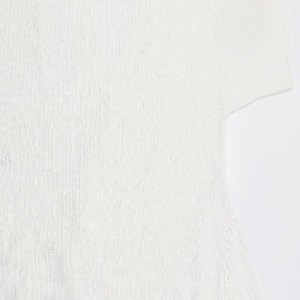 M&S Womens White V-Neck Viscose Cardigan Jumper Size 12