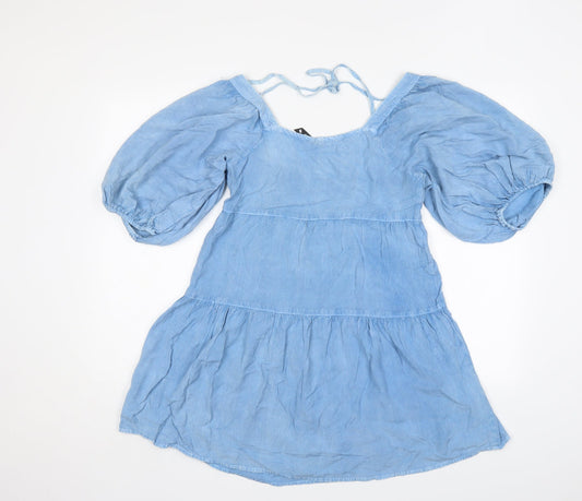 Influance Womens Blue Viscose A-Line Size 8 Square Neck