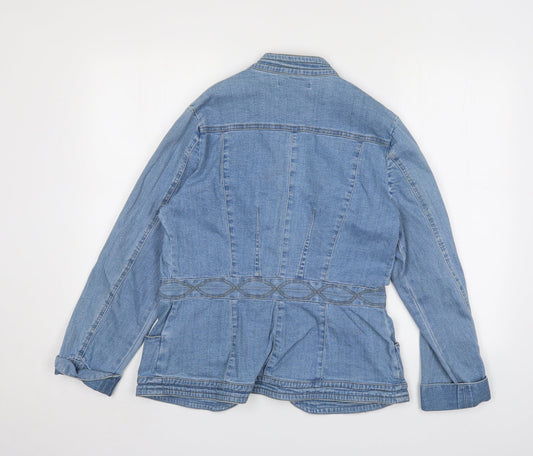 Cote Femme Womens Blue Jacket Size 12