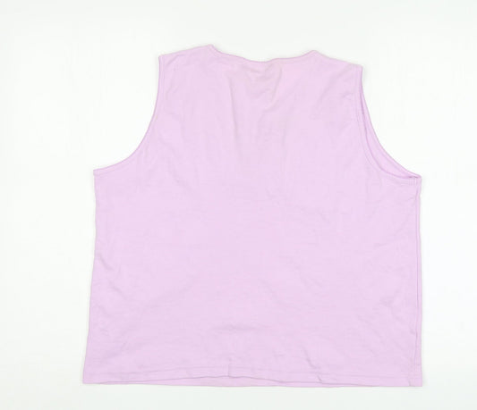 BCASUAL Womens Pink Polyester Basic Tank Size 20 Round Neck