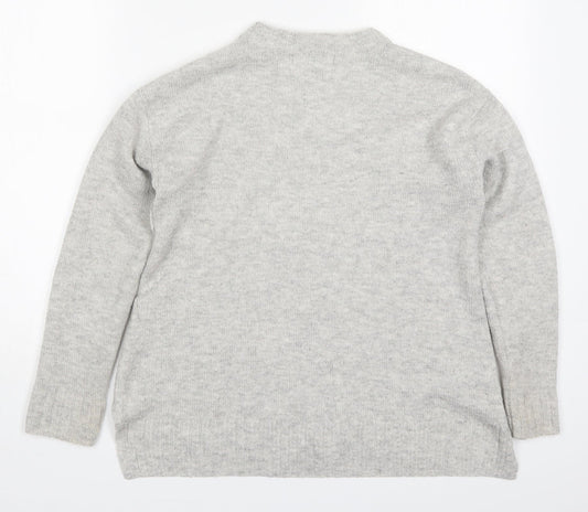 Marks and Spencer Womens Grey Round Neck Acrylic Pullover Jumper Size S