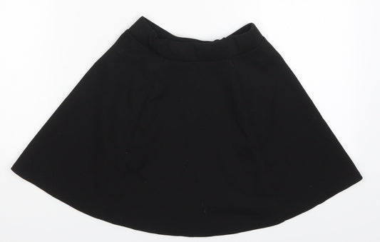 George Girls Black Polyester Skater Skirt Size 7-8 Years Regular