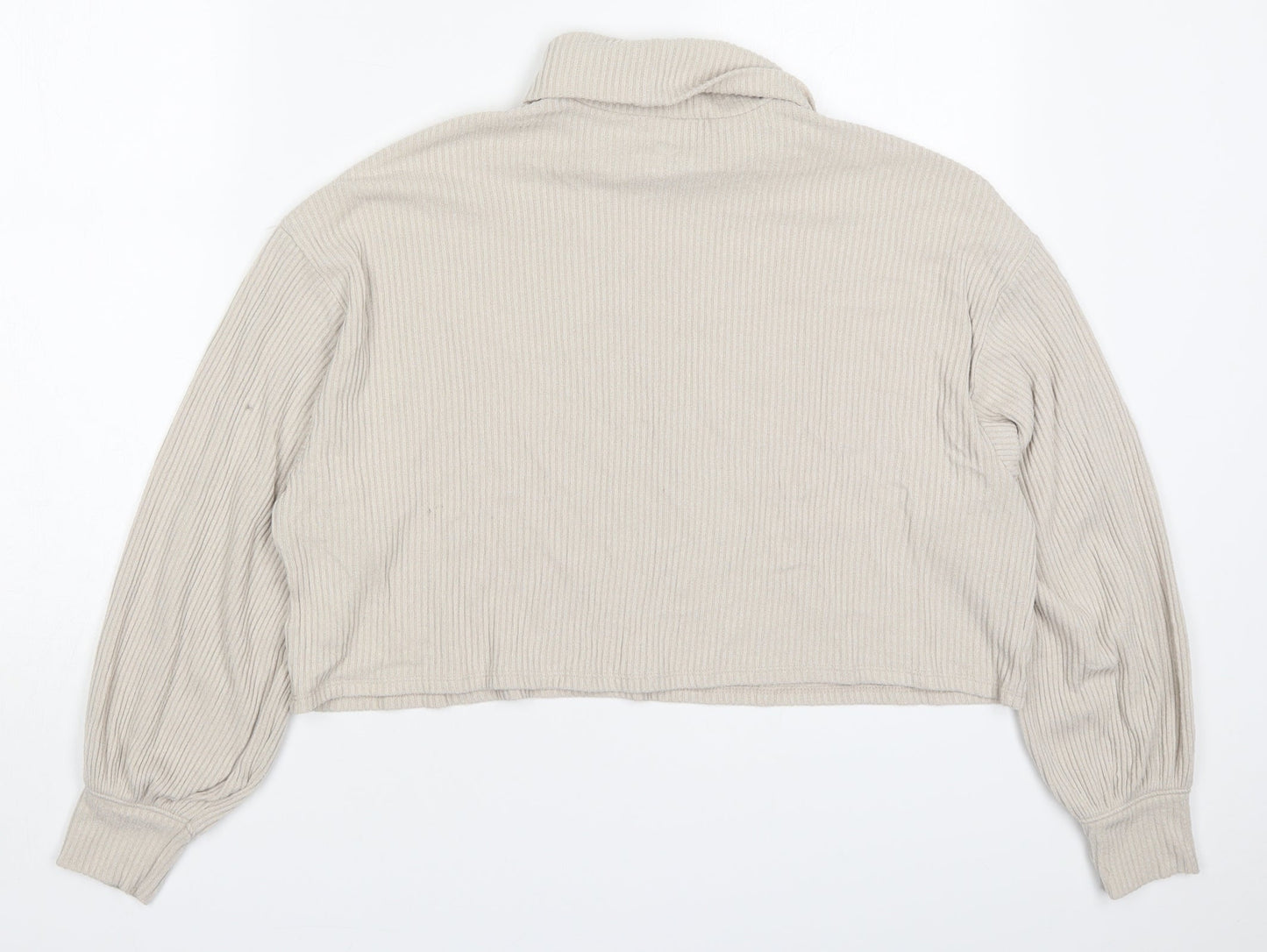 Hollister Womens Beige Roll Neck  Viscose Pullover Jumper Size XS