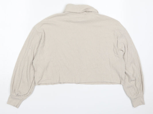 Hollister Womens Beige Roll Neck  Viscose Pullover Jumper Size XS
