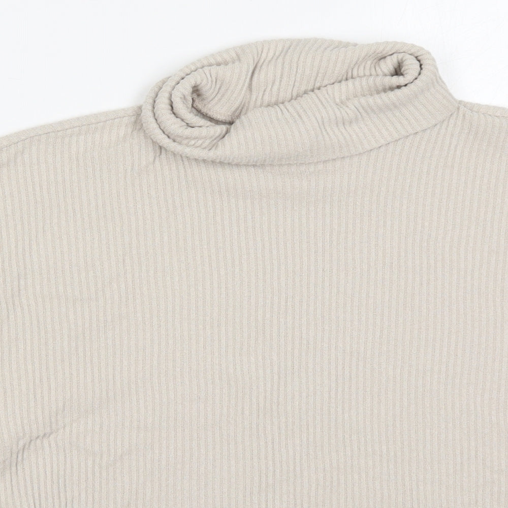 Hollister Womens Beige Roll Neck Viscose Pullover Jumper Size XS