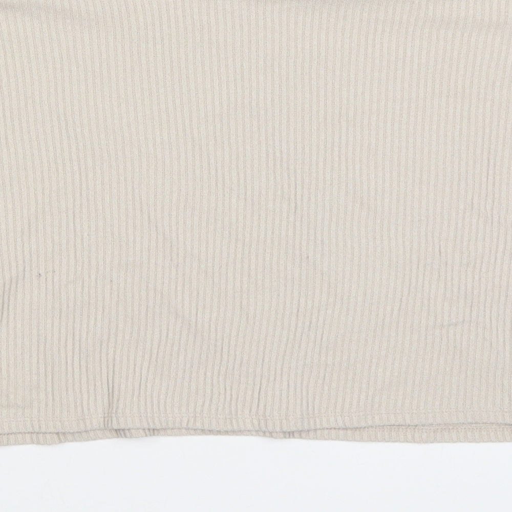 Hollister Womens Beige Roll Neck  Viscose Pullover Jumper Size XS