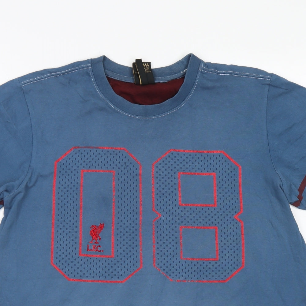 L.F.C Mens Blue Cotton T-Shirt Size S Crew Neck