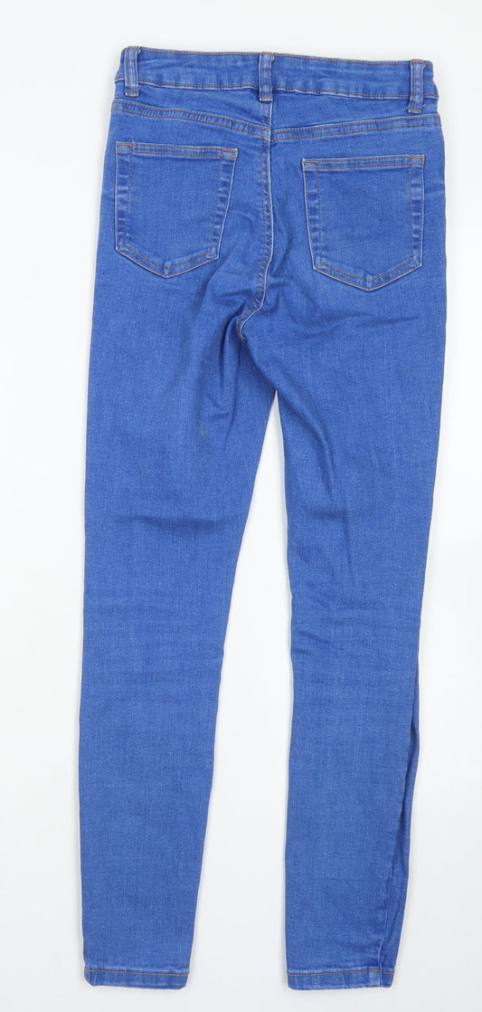 Denim Co Womens Blue Cotton Skinny Jeans Size 8 L25 in Regular Button