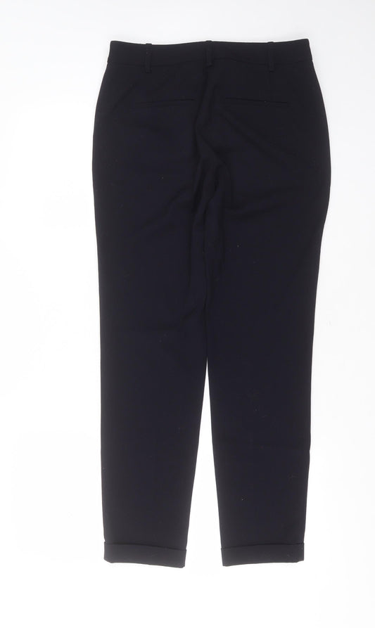 Zara Womens Blue Polyester Trousers Size 8 L28 in Regular