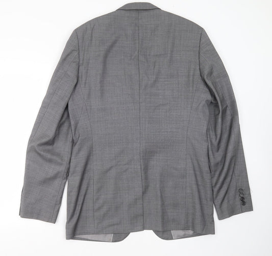 GUABELLO Mens Grey Wool Jacket Suit Jacket Size 40