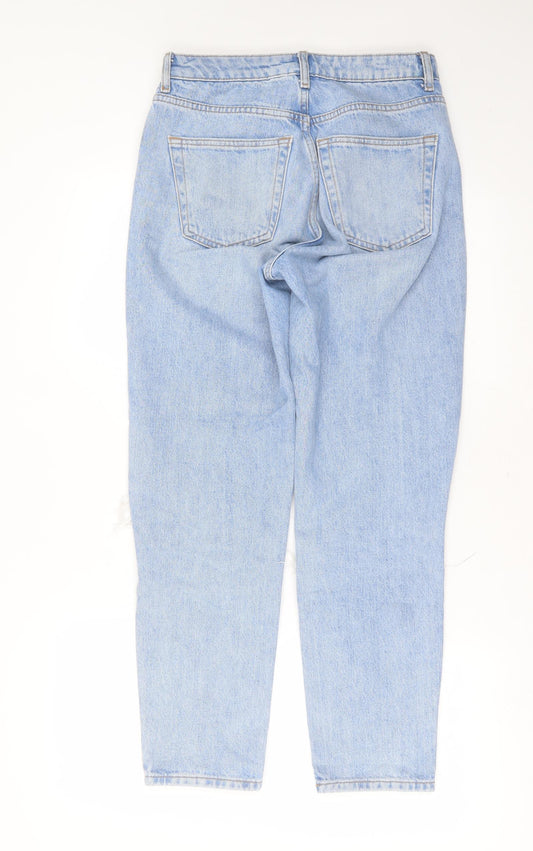 Topshop Womens Blue Cotton Mom Jeans Size 26 in L29 in Regular Zip