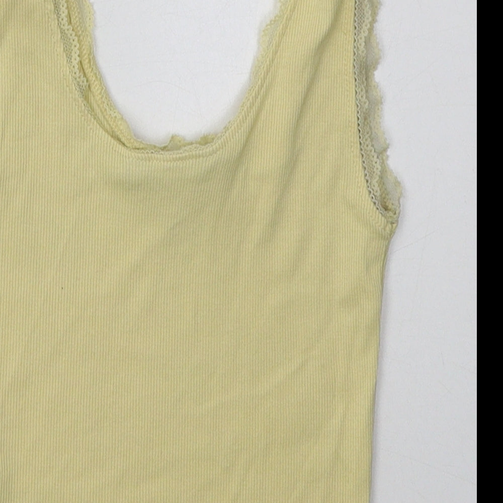 New Look Girls Yellow Coir Basic Tank Size 10-11 Years Scoop Neck Pullover