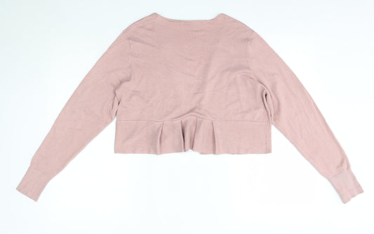 Bonmarché Womens Pink V-Neck Viscose Cardigan Jumper Size M