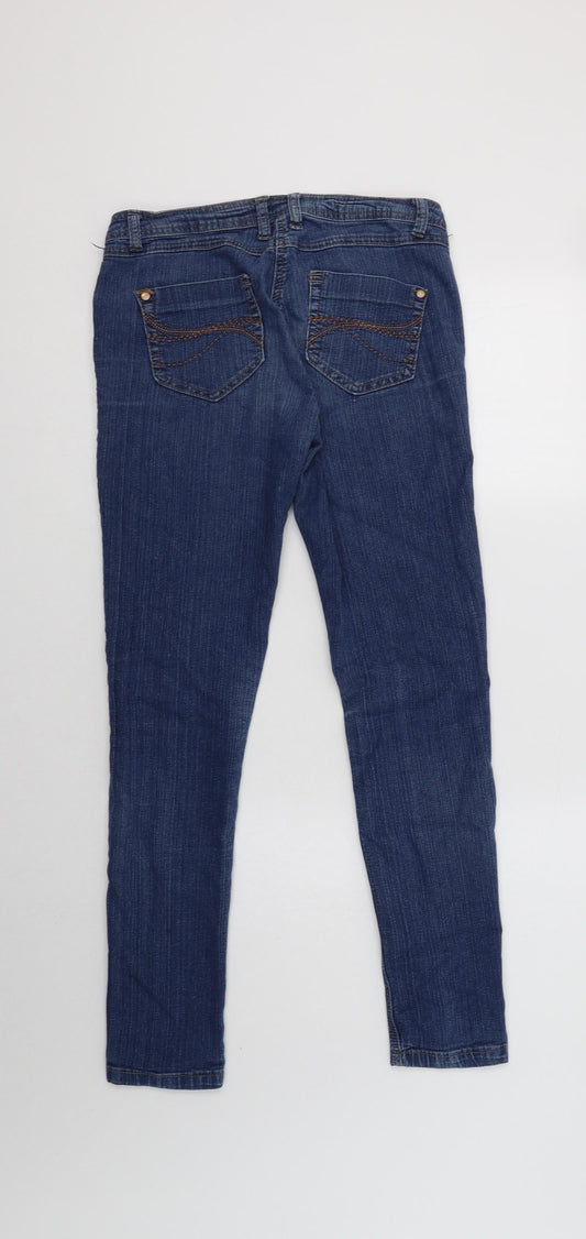 Debenhams Womens Blue Cotton Jegging Jeans Size 8 L30 in Regular Button