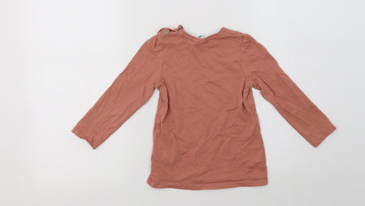 So Cute Girls Pink Cotton Basic T-Shirt Size 2-3 Years Crew Neck Snap