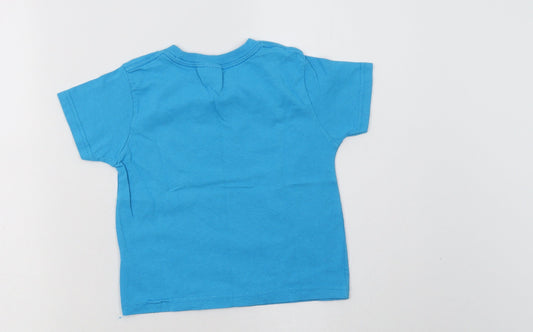 Rabbit Skins Girls Blue Cotton Basic T-Shirt Size 4 Years Crew Neck - San Francisco