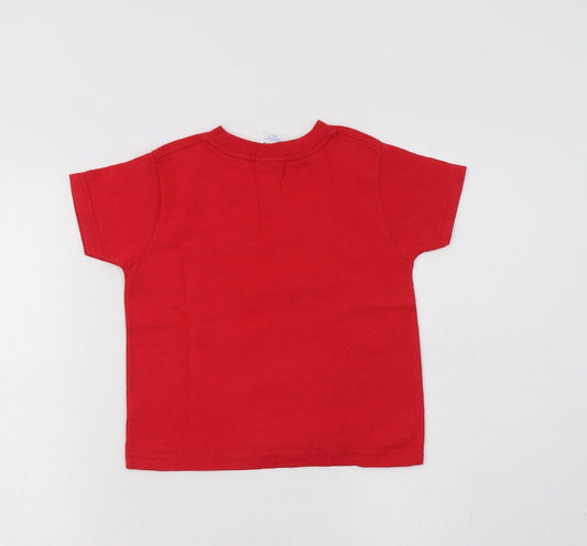 Rabbit Skins Girls Red Cotton Basic T-Shirt Size 4 Years Crew Neck - San Francisco