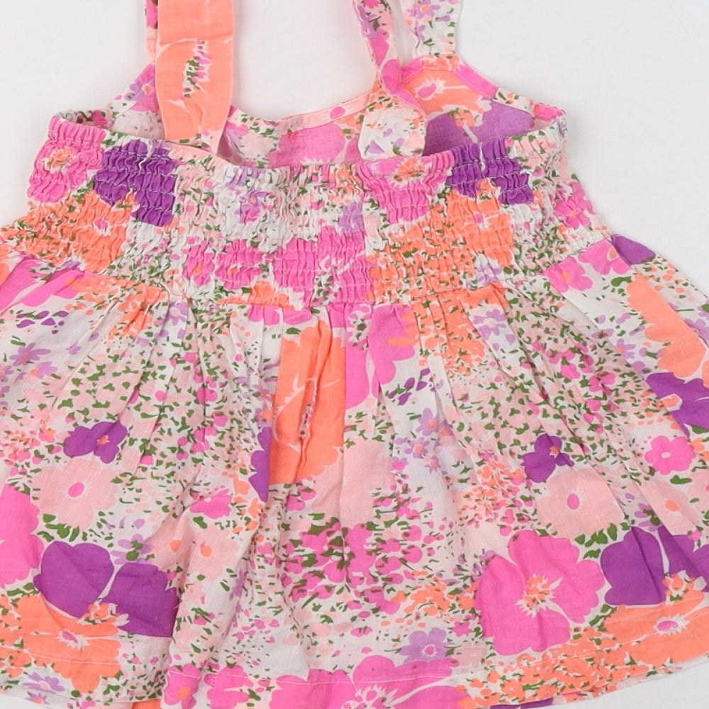 E-vie Angel Girls Multicoloured Floral Cotton A-Line Size 2-3 Years Round Neck