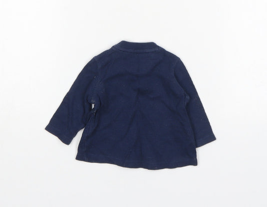 F&F Boys Blue Cotton Basic T-Shirt Size Newborn Round Neck