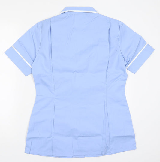 Alexndra Womens Blue Polyester Basic Polo Size 8 V-Neck